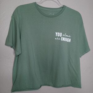 Maya Angelou Inspirational Quote " YOU alone are ENOUGH" Crop Tee